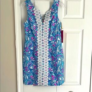 Lilly Vibrant Blue and Pink Sleeveless Dress